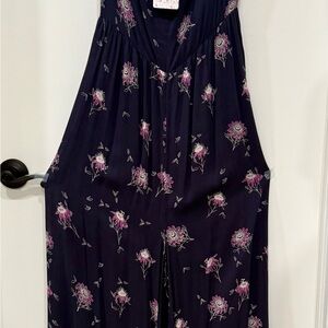 Free People Floral Jumpsuit - Navy and Pink